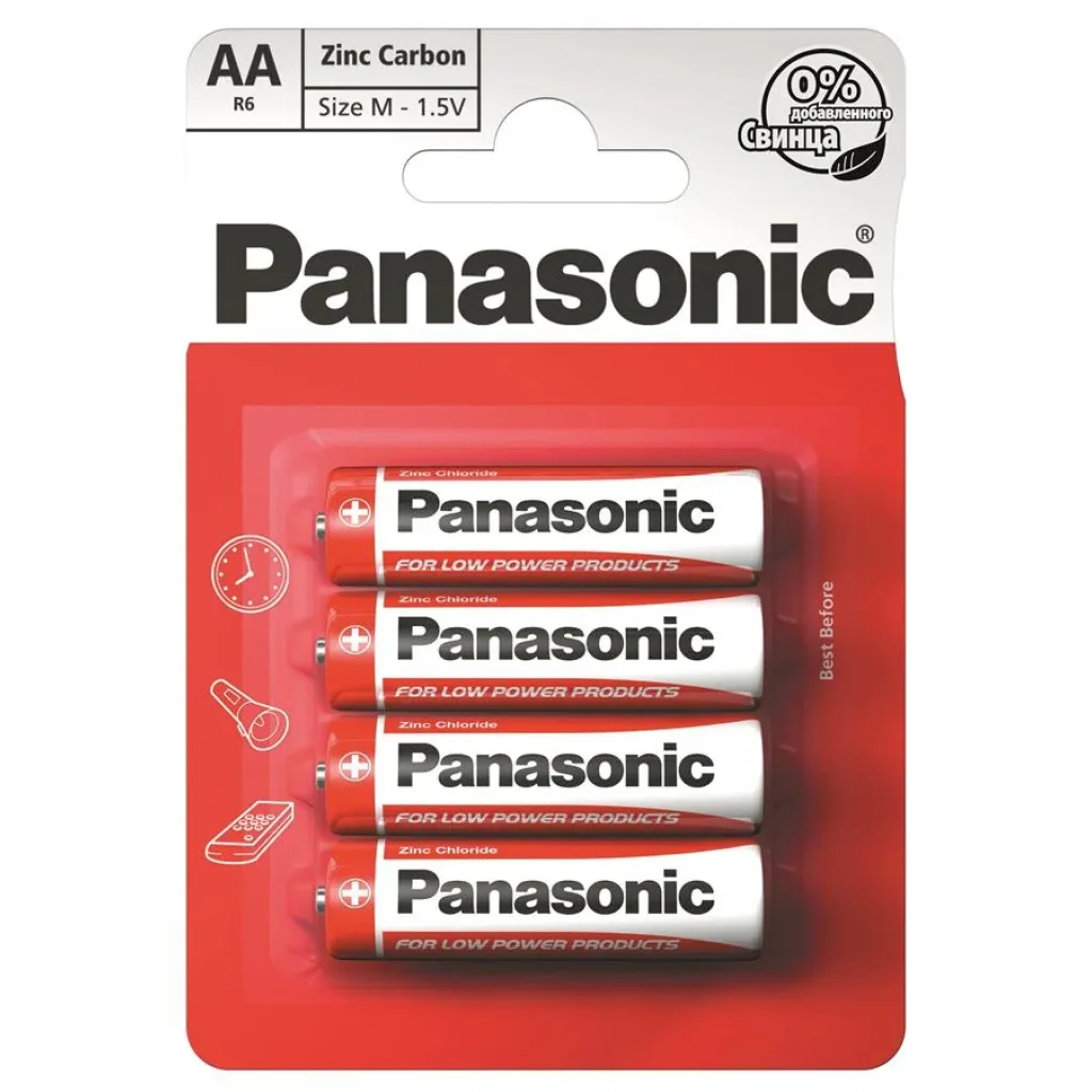 Батарейка Panasonic RED ZINK R6 BLI 4 ZINK-CARBON